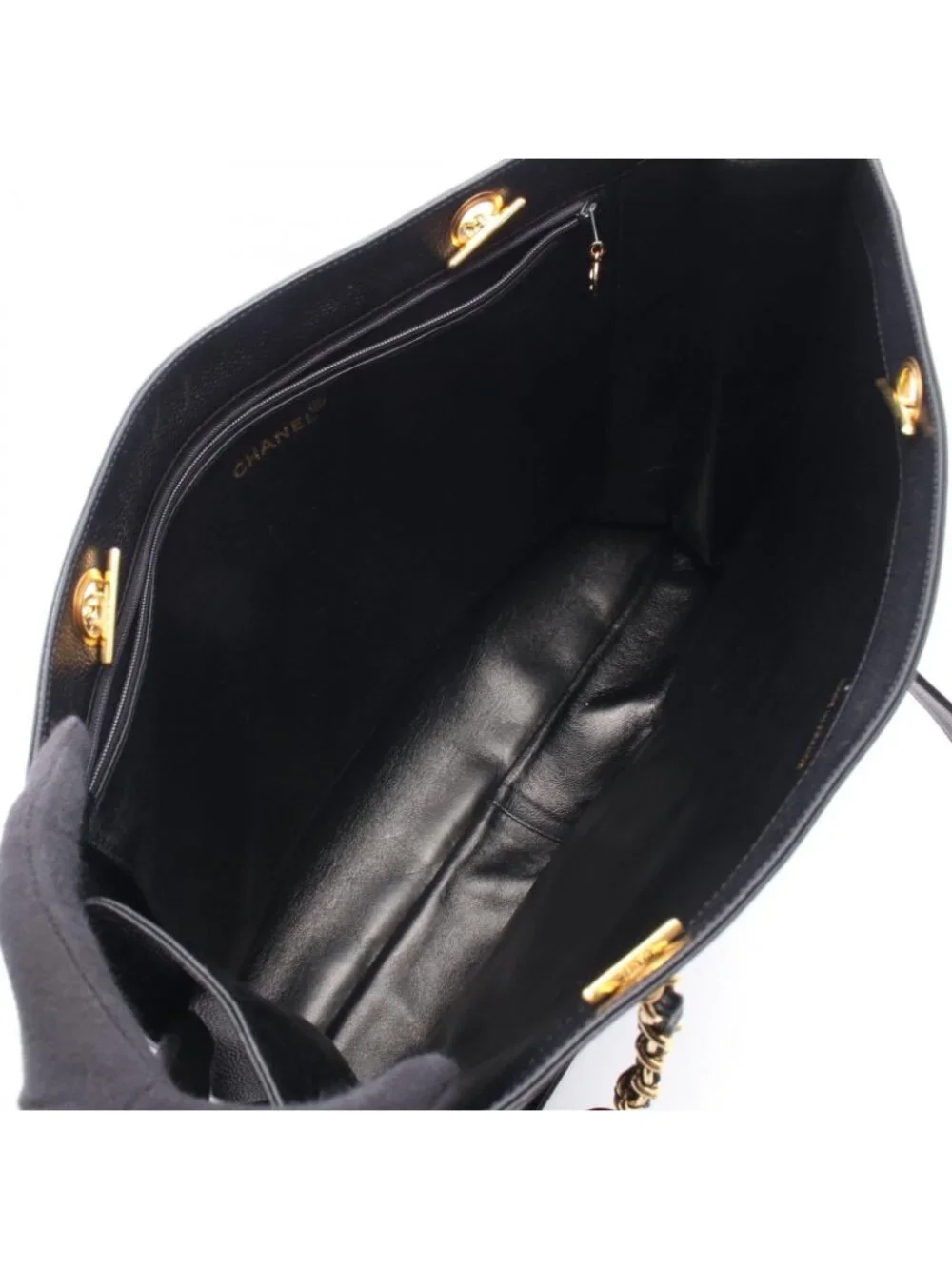 Chanel Tote Jumbo CC Logo Chain Black
